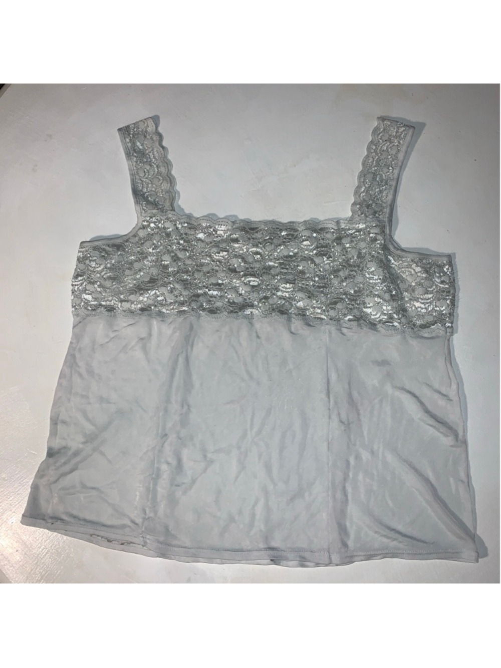 Women's Unbranded Silver Lace Camisole Medium